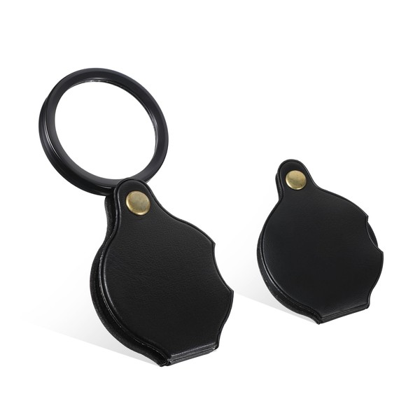 cobee Pack of 2 Mini Magnifying Glass, 10x Pocket Magnifier,