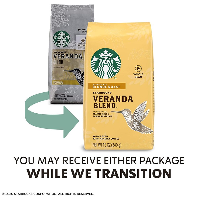Starbucks Blonde Roast Whole Bean Coffee — Veranda Blend —