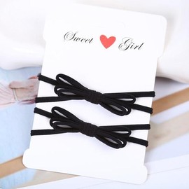 Black ribbon hair tie headband / 블랙리본 머리끈 헤어밴드