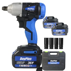 Cordless Impact Wrench, 18V Electric Impact Driver with 1/2” Chuck, Dual Speed, Max Torque 420N.m, 4Pcs Driver Impact Sockets, Fast Charger, Tool Bag and 2x 6.0A Li-ion Battery