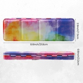 HAUSTGO Portable Empty Watercolor Palette Tin with 12 Full Pans, Metal Watercolor Mixing Palette with Lid and Paint Tray for Artists, Travel, and Plein Air Painting