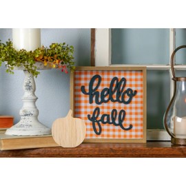 Pumpkin Home Decor Wooden 2 Piece Tabletop Centerpiece Unfinished Wood for DIY Decoration or Craft Supplies