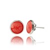 Handmade Simple Small Round Stud Earrings Jewellery for Women (Red