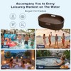 Devoko Floating Pool Tray Large PE Rattan Pool Serving Bar,