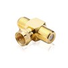 adaptare 60604 Satellite Splitter / Tee Connector (F-Male to 2x F-Female) Gold-Plated