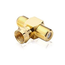 adaptare 60604 Satellite Splitter / Tee Connector (F-Male to 2x F-Female) Gold-Plated
