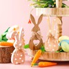 Beeveer 3 Pcs Easter Bunny Decor Wooden Rabbit Spring Decor