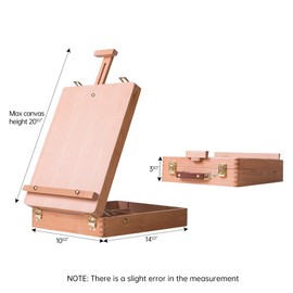 Wooden Art Easel for Painting & Sketching - Tabletop & Table Top Easel with Storage - Adjustable Height & Angle, Foldable - Perfect for Adults, Artists, Students & Beginners