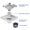 Bernkot Square Shower Drain 6", Brushed Floor Drain with Tiled