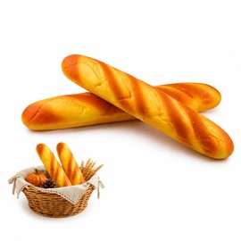 2 Pack Fake Baguettes, 13.5'' Realistic Artificial Bread Decor