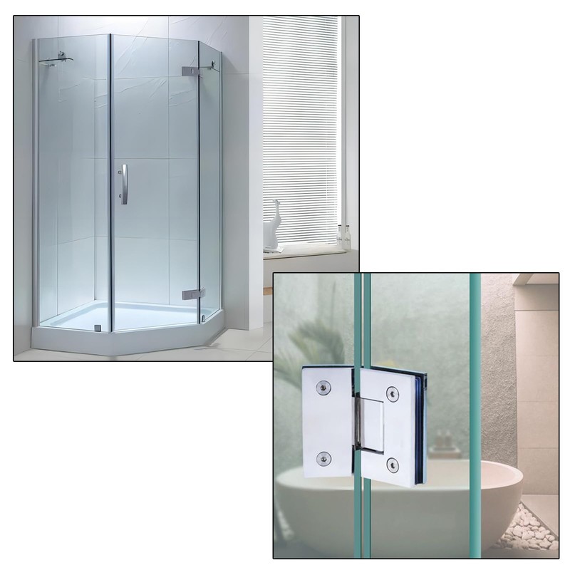 2 Packs Heavy Duty 135 Degree Solid Shower Door Hinges