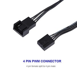 5PCS 12 "4 Pin PWM Conector Computadora PC Caja Ventilador Extensión Cable de Alimentación Adaptadores, 27cm Cable de Extensión de Alimentación para CPU Ventilador del Chasis de la Computadora