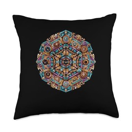 Metatron Cube Mandala Meditation Energy Healing Throw Pillow