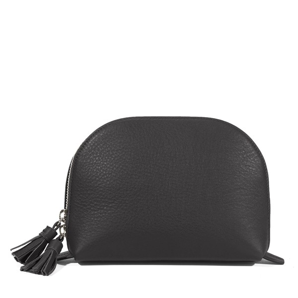 Leatherology Black Onyx Medium Clamshell Makeup Bag