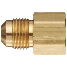 Anderson Metals - 54046-0604 Brass Tube Fitting, Coupling, 3/8" Flare x 1/4" Female Pipe