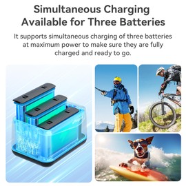 Coyktonty Battery Charger Set for Insta360 X5,Simultaneous Charging of Three Batteries (Charger)
