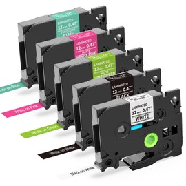 Oozmas Tapes 12 mm Compatible with Brother P-touch Label Tape TZe-231 TZ231 TZe TZ Tape 12 mm 0.47 for Brother Label Maker H105 D210 D400 H110 1010 H100lb 1280 H107B Cube, Pack of 5