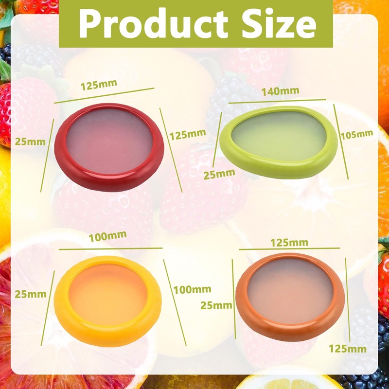 BPTZYLN 4 Pcs Stretch Fresh Trays，Stretch Fresh Onion Storage Vegetable