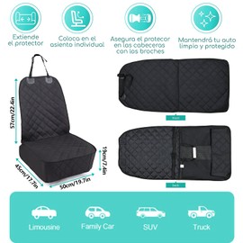 YAUYAP Asiento Perro, Cubre Asiento Funda Individual para Perro (Negro)