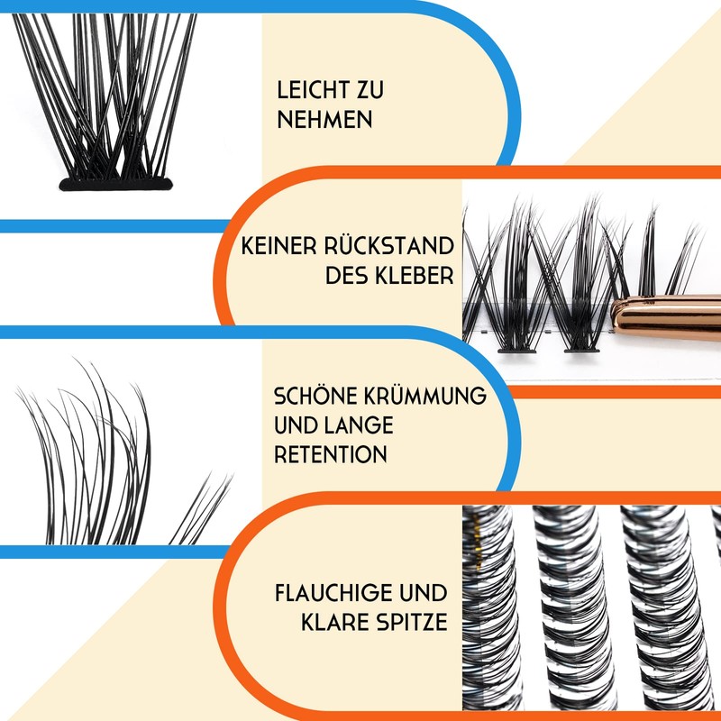 B&Q Manga Lashes Eyelash Extensions - 280 Pieces Cluster Lash,