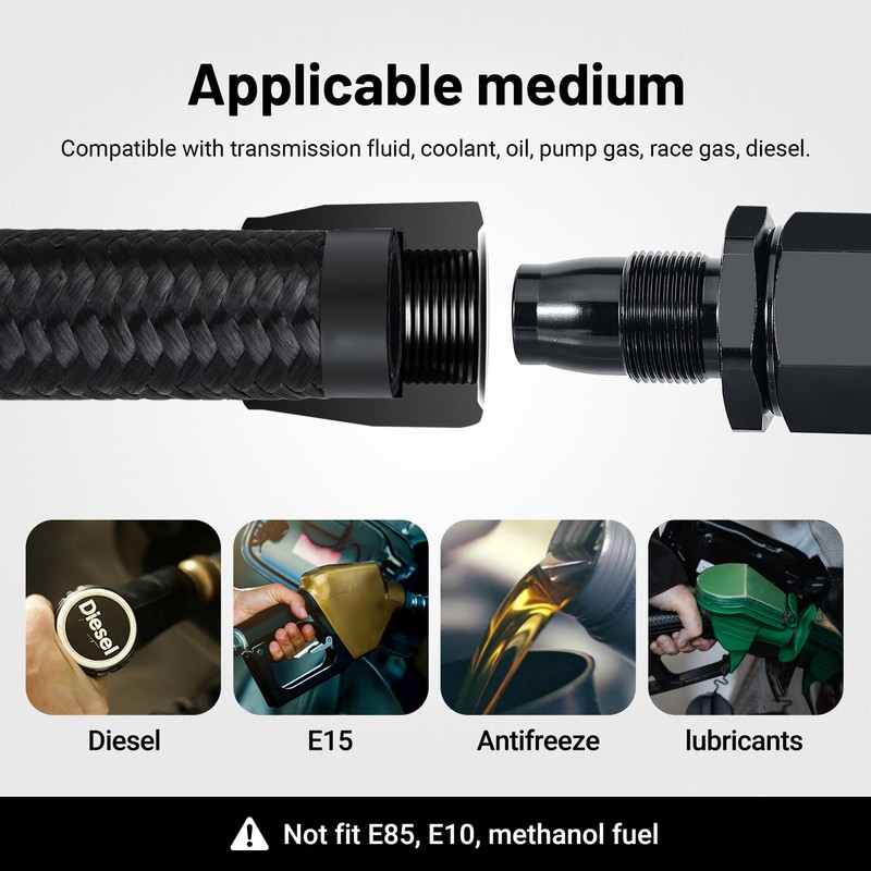 EVIL ENERGY 12AN Fuel Line Kit, 12AN Hose Braided Fuel