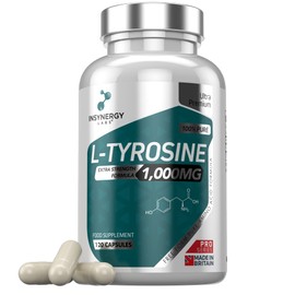 Insynergy Labs L-Tyrosine (Premium German Grade) Maximum Strength L tyrosine 1,000mg | 120 Vegan Capsules 2X Strength Tyrosine l tyrosine 1000mg Essential Amino Acids