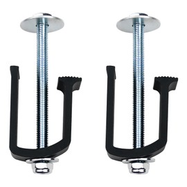 MXSAG New Pack of 2 Heavy Duty Aluminum Alloy Truck Bed Tool Box Clamps With Bolts, Nuts, Washers, No-Drill Easy Mount Universal Tie Down Clips Toolbox Mounting Kit for Pickup Camper, Black Surface