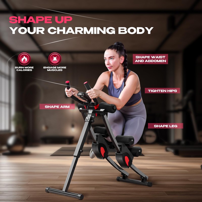 BODY RHYTHM Dual-Track Ab Machine with 4 Adjustable Heights, Foldable