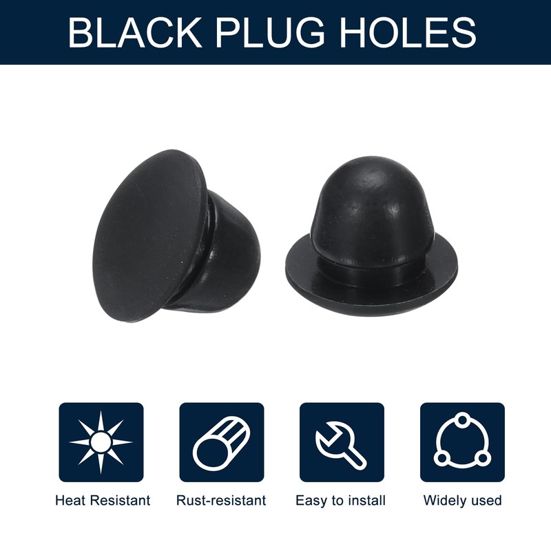uxcell 10pcs Hole Plug 1/4 Inch (7.2mm) Button Plugs Fit