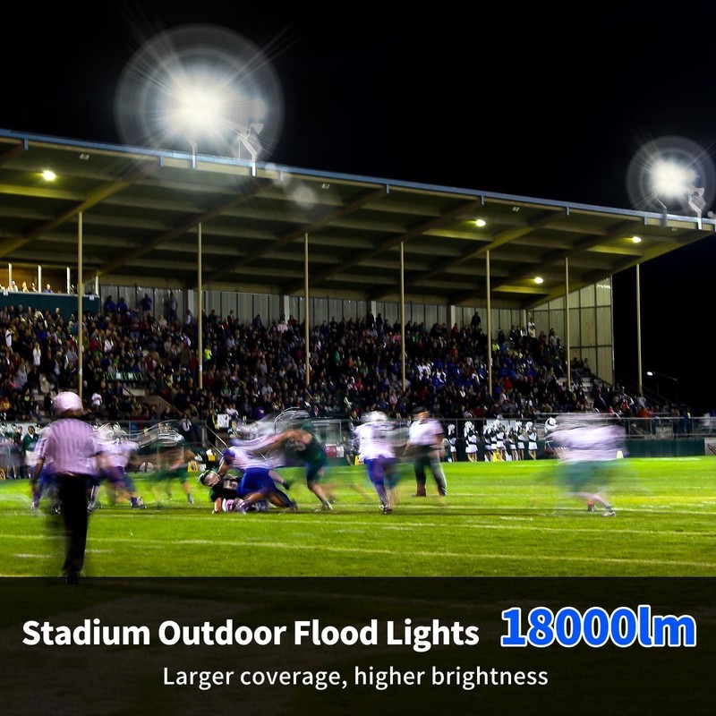 150W LED Outdoor Flood Lights with Plug, 18000lm Bright Work