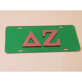 DELTA ZETA License Plate Reflective GREEN