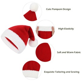 Durio Baby Santa Hat Knitted Baby Christmas Hat Unisex Toddler Newborn Infant Santa Hats Winter Xmas Beanie Hat Red Santa Hat 6-12 Months
