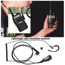 VGOL G-Shape Safety Earphones with PTT Mic Compatible with Motorola CP040 DP1400 GP88 GP300 CT150 Walkie Talkies/Two Way Radio