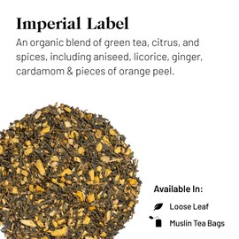 Kusmi Tea - Label Imperial - Blend of Chun Mee Green Tea, Cinnamon, Cardamom, Orange Peel and Licorice - Citrus & Spices - Organic Flavored Green Tea - 3.5 oz Loose Tea Tin