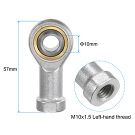 uxcell 4pcs SI10T/K 10mm Rod End Bearing M10x1.5 Female Left Hand Thread, Cast Iron Rod End Joints with Jam Nut