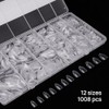 1008 uñas postizas cortas en forma de almendra, semimate, cobertura