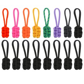 Replacement Zipper Pulls, BENBO 16PCS Universal Nylon Zipper Repair Kit Assorted Color Zipper Slider Pull Tab Zipper Strong Nylon Zipper Fixer Hand Woven Rope Zipper Handle Cord Pull Tab for Backpack
