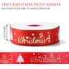 CABODYALS 22.86M 25mm Christmas Grosgrain Ribbon Holiday Ribbon Wired Red