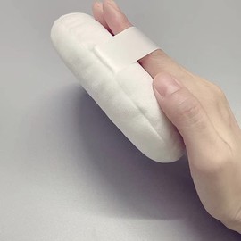 Powder Puff, manqianxun 13cm Large Loose Powder Puff for Body Powder, Ultra Soft Washable Velour Fluffy Body Powder Puffs with Ribbon, White