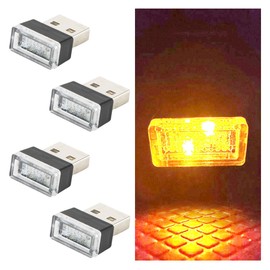 4PCS USB LED Car Interior Atmosphere Lamp - Plug-in Auto LED Decor Night Light Portable Mini 5V USB Interface Trunk Ambient Lighting Kit - Universal Car Interior Accessories