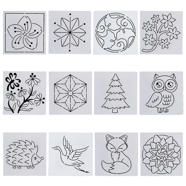 FREEBLOSS Sashiko Stencil Christmas Tree Embroidery Patterns Stencils for Drawing