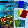 LITMIND 12 Sheets Transparent Textured Stained Glass Variety Pack, 4x6