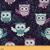Feelyou Cartoon Owl Upholstery Fabric for Chairs, Cute 3D Animal