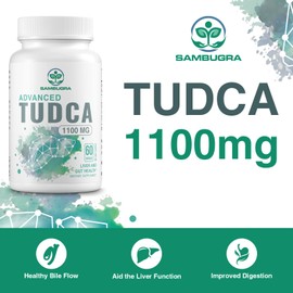 Sambugra TUDCA Liver Supplements 1100mg, 3rd Party Tested Ultra Strength Bile Salt TUDCA Supplement, Liver Support for Detox Cleanse and Repair, 120 Capsules