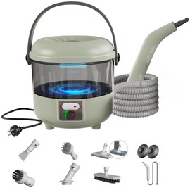 2500W Powerful Handheld Steam Cleaner with 6 Brush Heads - 45 Mins Runtime, 110V Multiuse Steamer for Deep Cleaning Upholstery, Car, Kitchen, Bathroom, Tile & Grout