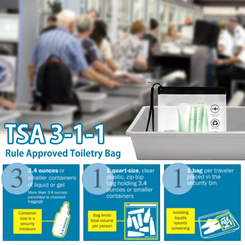 ZiSyouMa 2 Pack Toiletry Bag Cosmetic Storage Pouch Carry-On Transparent