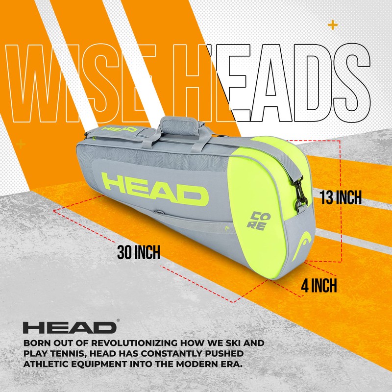 HEAD Core 3R Pro Tennis Racquet Bag, Holds 3 Racquets,