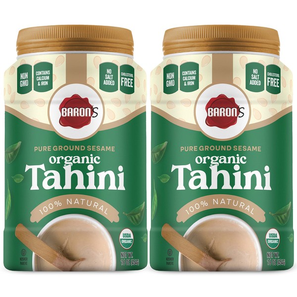 Baron's USDA Organic Tahini Pure Sesame Paste | 2 x