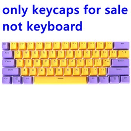 Mosptnspg CJXSP PBT 61 Keycaps 60 Percent, Gaming Keycaps OEM Profile Backlit Keycap Set for 60 Percent Cherry MX Mechanical Keyboard ，Only keycaps (Marigold)