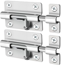 Door Security Slide Latch Lock, Keyless Entry Door Lock, Thickened Heavy Duty Steel Sliding Door Lock, Easy to Install Gate, Latch Lock with 12 Screws